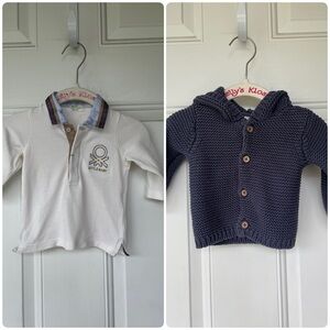 •Benetton Baby/Carter’s• Bundle of Sweater and Polo for Baby - Size 1-3 Months